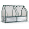 4 x 2 x 3 Feet Small Galvanized Raised Garden Bed with Greenhouse Cover-Silver