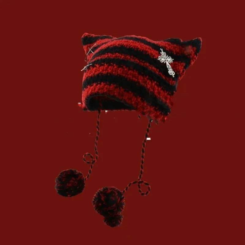 Breathable Windproof Cute Thermal Head Cover Woolen Cap beanies 