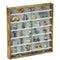 7-Tier Display Cabinet, Shot Glass Display Case, Glass Curio Cabinet with 2 Glass Doors and 6 Adjustable Shelves, Rustic Brown