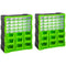 Plastic 39 Drawer Parts Organiser Wall Mount Storage Cabinet for Small Nuts Bolts Tool Set of 2 Green