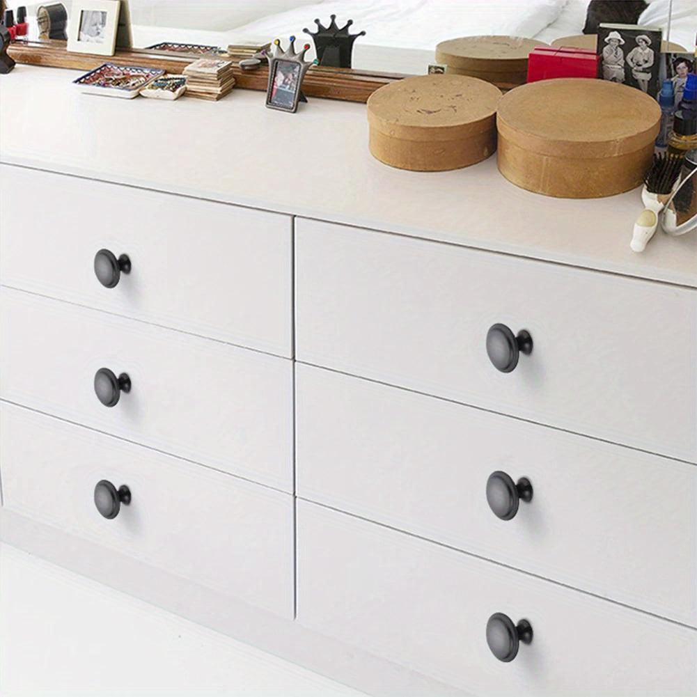 20pcs Matte Stainless Steel Cabinet Handles - Easy Install, Round Door Knobs for Kitchen & Bathroom Cupboards 