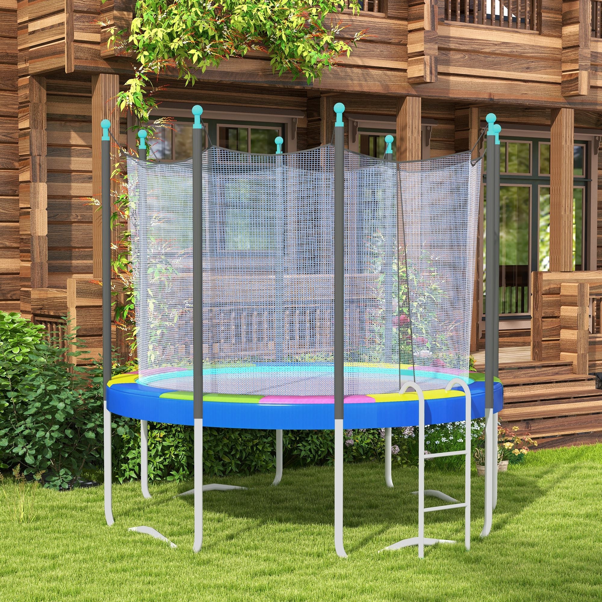 Soozier 12FT Trampoline Spring Cover, Trampoline Pad Replacement, Waterproof and Tear-Resistant, All-Weather Trampoline Accessories, Multi-Colored 