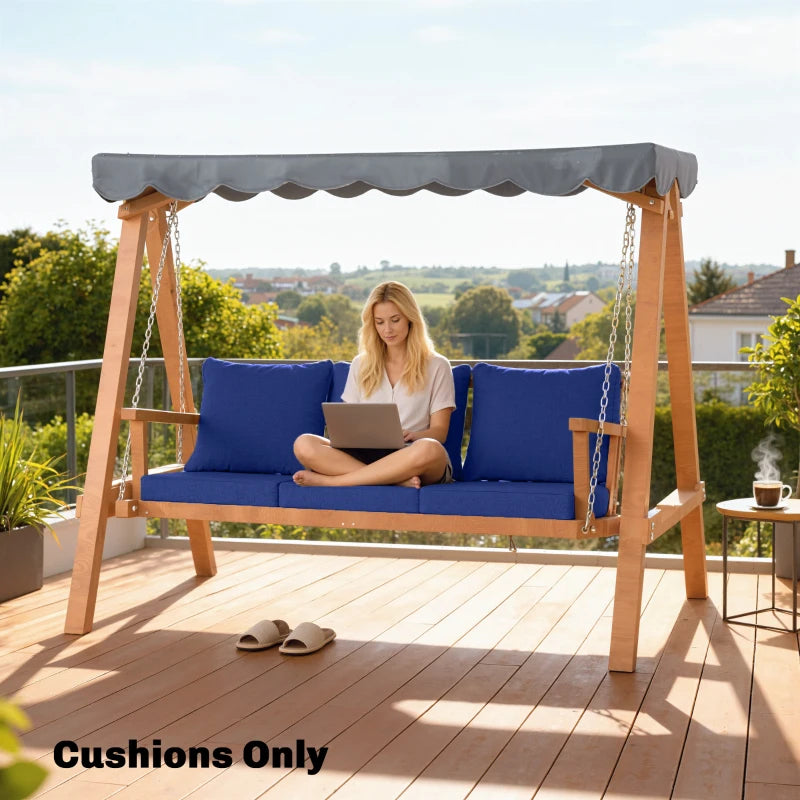 Outdoor Chair Cushions Set of 4, Fade Resistant Patio Chair Cushions for Outdoor Furniture, 24" x 24", Navy Blue