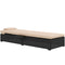 Outdoor Patio Lounger with Cushion, 5-Level Reclining Wicker Chaise Lounge Chair with Tea Tray, for Poolside, Patio, Deck, 264lb Weight Capacity, Beige
