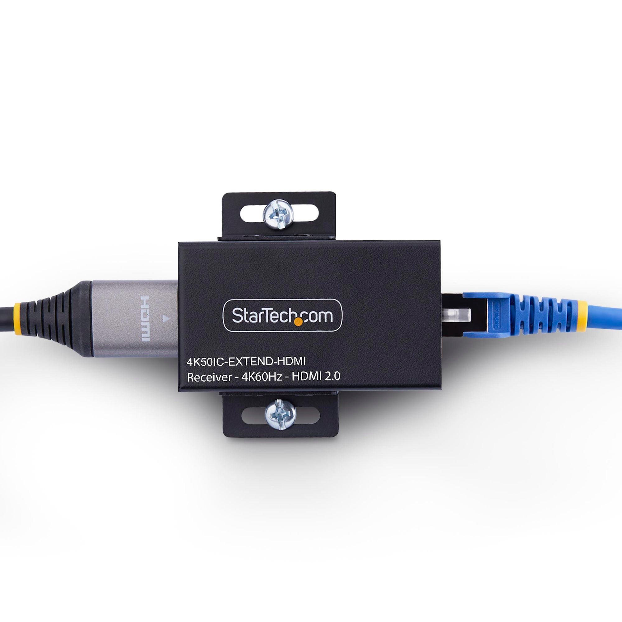 HDMI Extender Over CAT5e/CAT6, 4K 60Hz, Up to 200ft (60m), Transmitter and Receiver Kit, Power Over Cable, Compact Form Factor 