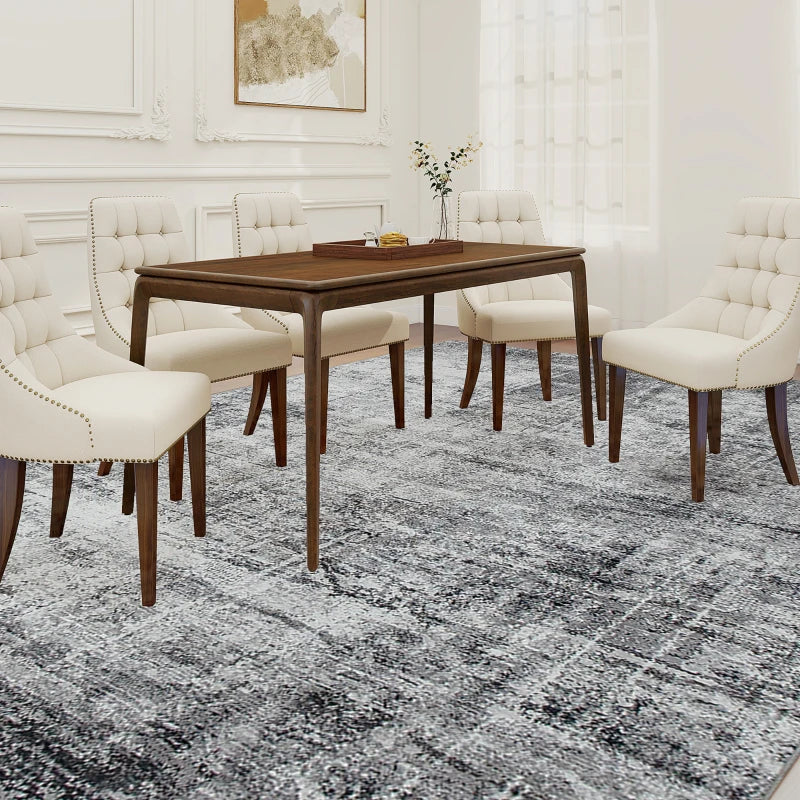 Area Rug for Living Room 5x7, Modern Abstract Machine Washable Rug, Non-Slip Carpet for Bedroom, Dining Room, Grey