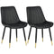 HOMCOM Dining Chair Duo: Modern Kitchen Black PU Leather Upholstery, Steel Legs for Living Room, Bedroom