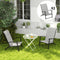 Outsunny Set of 2 Folding Lawn Chairs, Outdoor Folding Chairs with Armrests, High Backrest for Backyard Balcony, Grey