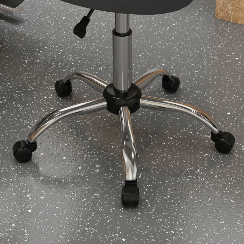 Saddle Stool, Height Adjustable Rolling Salon Chair with PU Leather for Massage, Spa, Clinic, Beauty and Tattoo, Grey