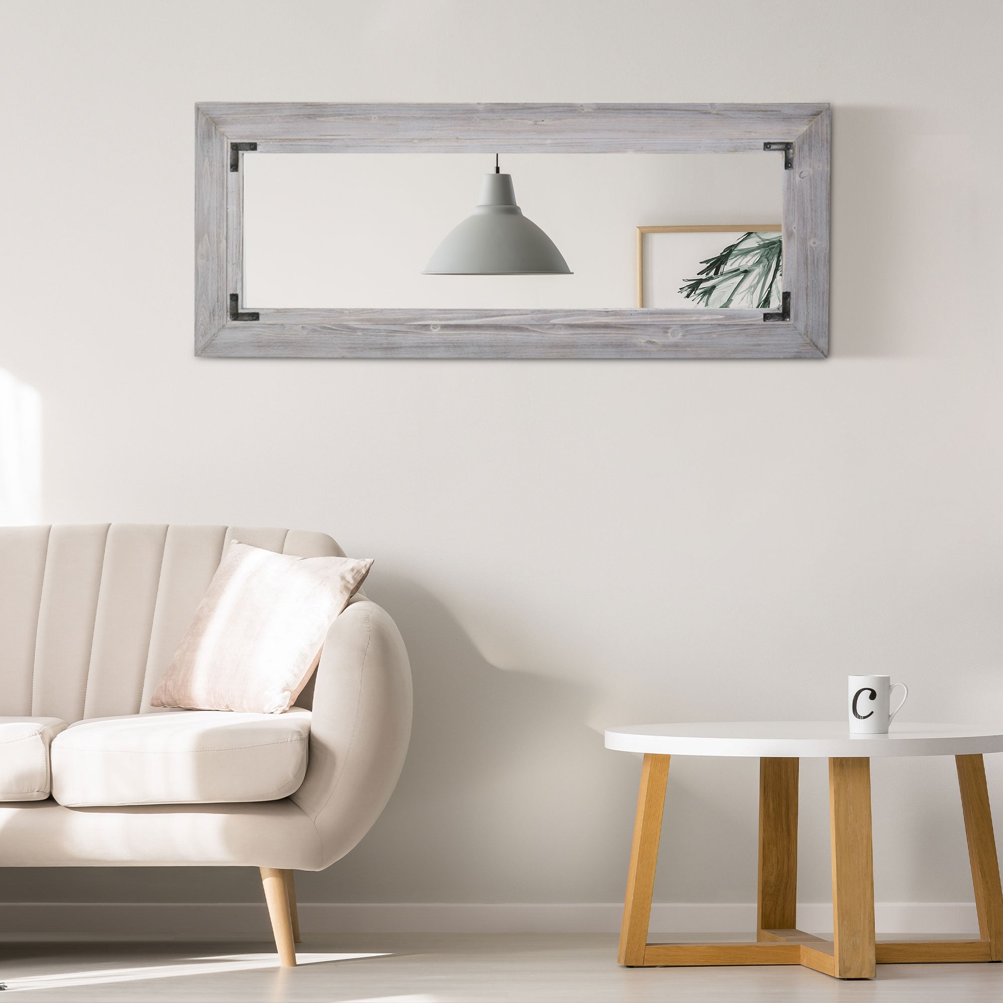 HOMCOM Farmhouse Flair: 59" x 23.5" Full Length Wall Mirror, Rustic Grey Finish for Living Room, Bedroom Decor 