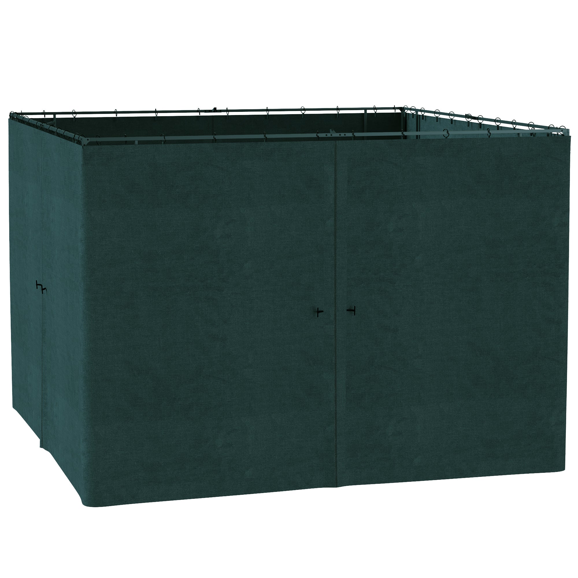 Outsunny Universal Gazebo Sidewall 10'x10' Set 4 Panels with Hooks Dark Gray for Pergolas Cabanas 