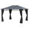 Outsunny 10' x 10' Polycarbonate Hardtop Gazebo Canopy, Outdoor Patio Gazebo with Aluminum Frame & Curtains, Dark Grey