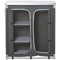 Outsunny Portable Camping Kitchen Table Aluminum BBQ Station with Storage Organizer 3-Shelf Cupboard for Outdoor Party Picnic Grey