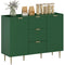 Modern Kitchen Storage Cabinet, Sideboard Buffet Cabinet w/ 3 Drawers and Adjustable Shelves for Kitchen Hallway, Green