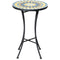 Mosaic Patio Table, Round Coffee Table with Metal Frame, Garden Furniture for Outdoor, Poolside, Yellow