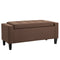 Storage Ottoman Bench, Linen Upholstered Bench with Tufted Design, Brown