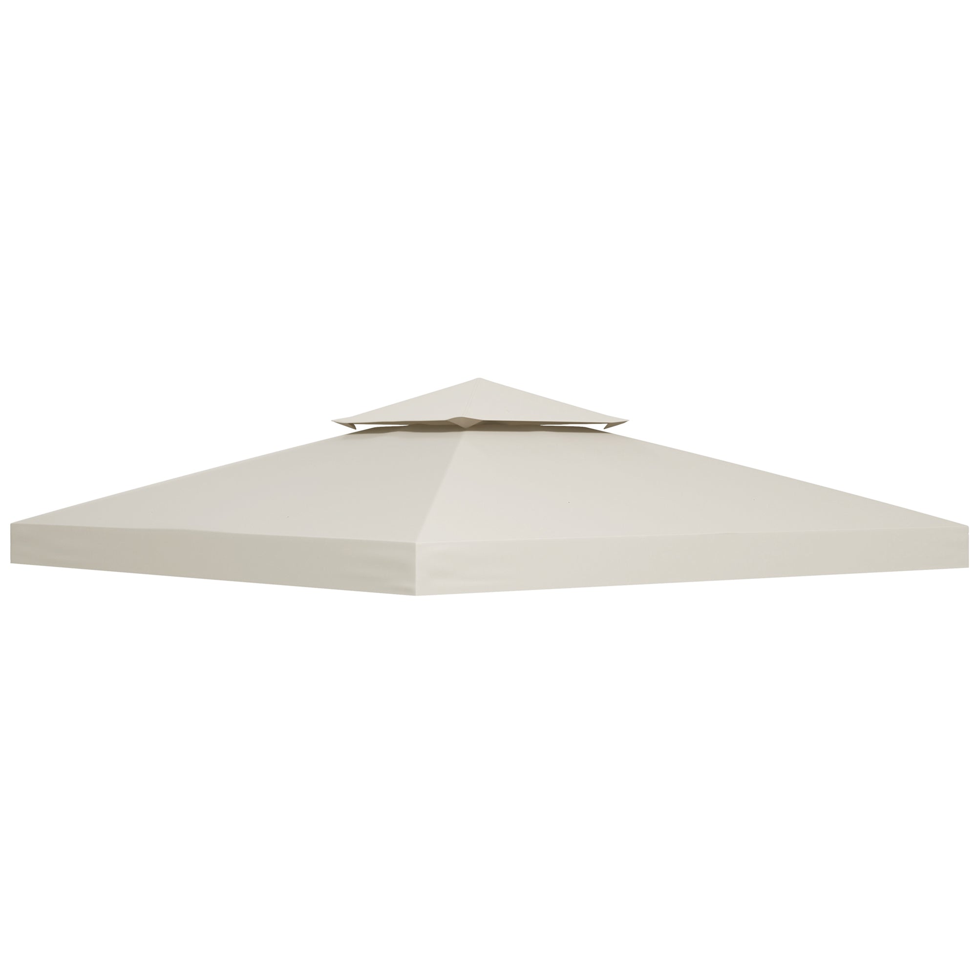 Outsunny Gazebo Refresh: 98" Square Canopy Replacement Top, Cream White Outdoor Garden Sun Shade, 2-Tier UV Cover 