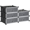 HOMCOM 6-Tier 6 Cube Shoe Rack Organizer with Doors DIY Modular Cabinet for Living Room Storage Black