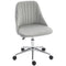 Vanity Chair for Makeup, Velvet Comfy Office Chair with Adjustable Height, Swivel Wheels for Bedroom, Living Room, Grey