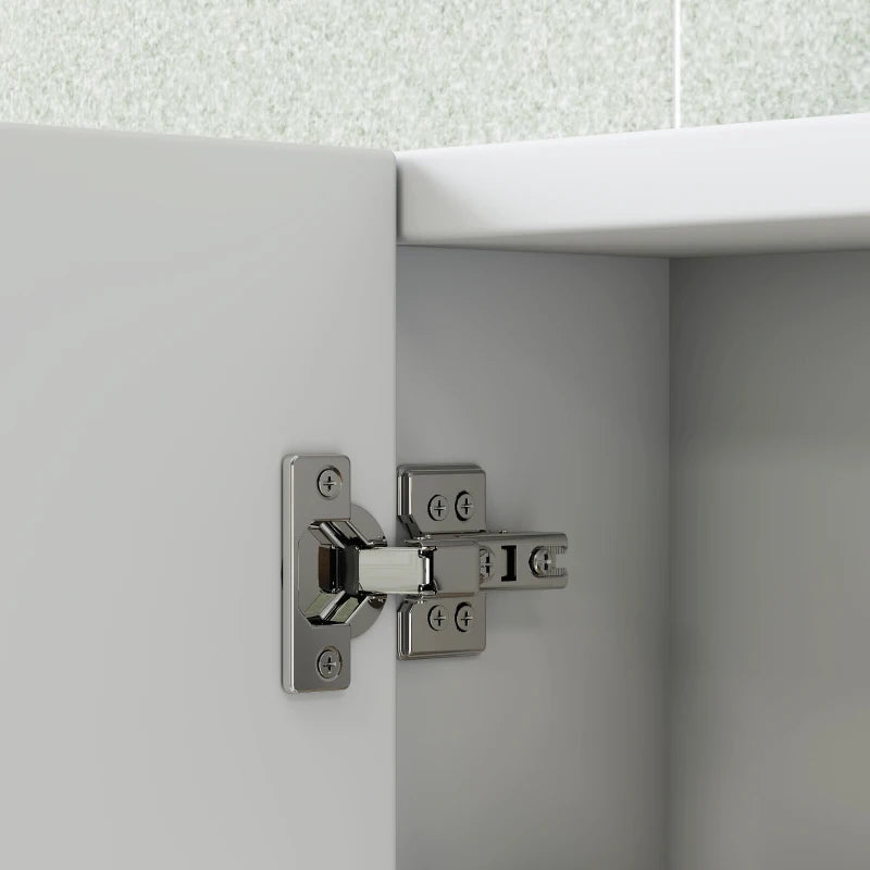 Three-Mirror Bathroom Medicine Storage Cabinet - White