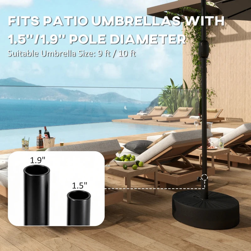 Fillable Umbrella Base, 20 inch Water Sand Filled Umbrella Stand, Fit 1.5"/1.9" Umbrella Pole