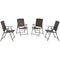 Outsunny Brown Rattan Outdoor Wicker Dining Chair Set of 4 Foldable with Steel Frame for Garden Backyard Porch
