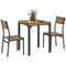 Dining Table Set for 2, 3 Piece Kitchen Table and Chairs with Metal Legs for Small Spaces, Rustic Brown