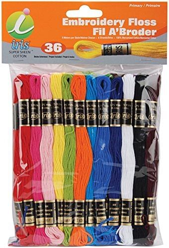 Cotton Embroidery Floss Primary 36 Skeins - Free Shipping 