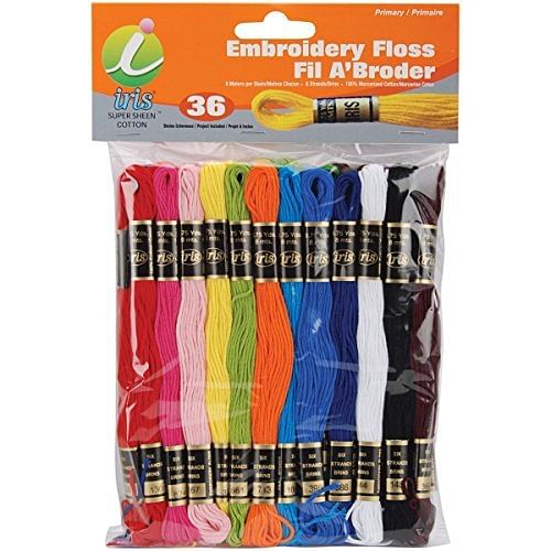 Cotton Embroidery Floss Primary 36 Skeins - Free Shipping