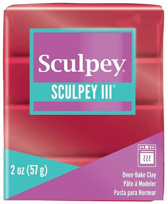 Sculpey III Polymer Clay Deep Red Pearl - Free Shipping