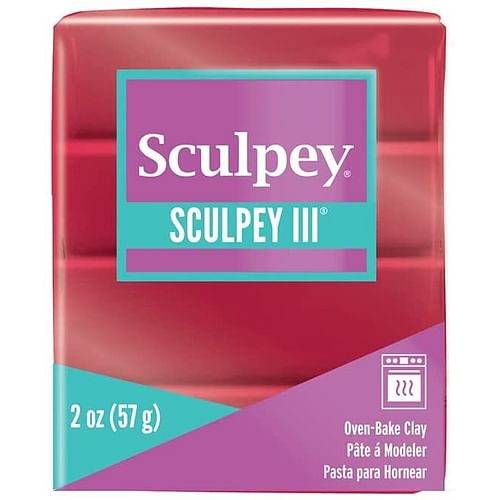 Sculpey III Polymer Clay Deep Red Pearl - Free Shipping