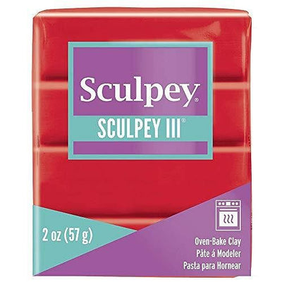 Sculpey III Polymer Clay Red Hot Red - Free Shipping 