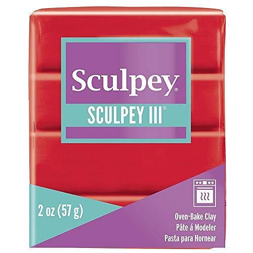 Sculpey III Polymer Clay Red Hot Red - Free Shipping