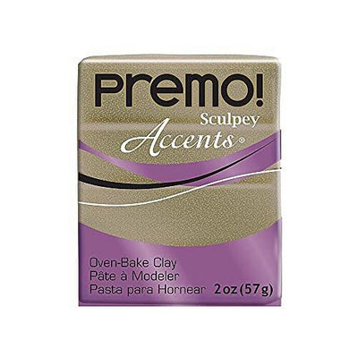Premo Clay Yellow Gold Glitter - Free Shipping 