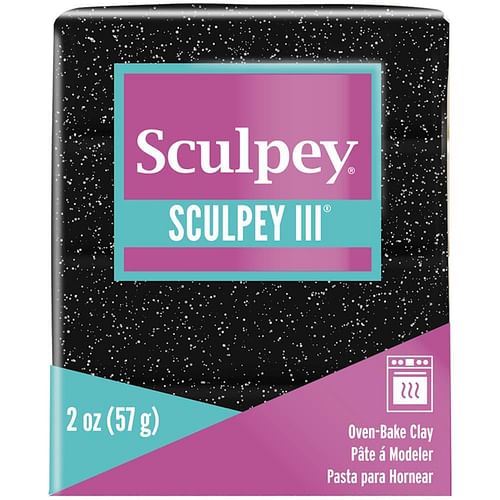 Sculpey III Oven-Bake Clay 2oz Black Glitter - Free Shipping