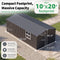 YODOLLA 10' x 20' Outdoor Storage Shed, Large Metal Garden Shed with Windows & Double Doors