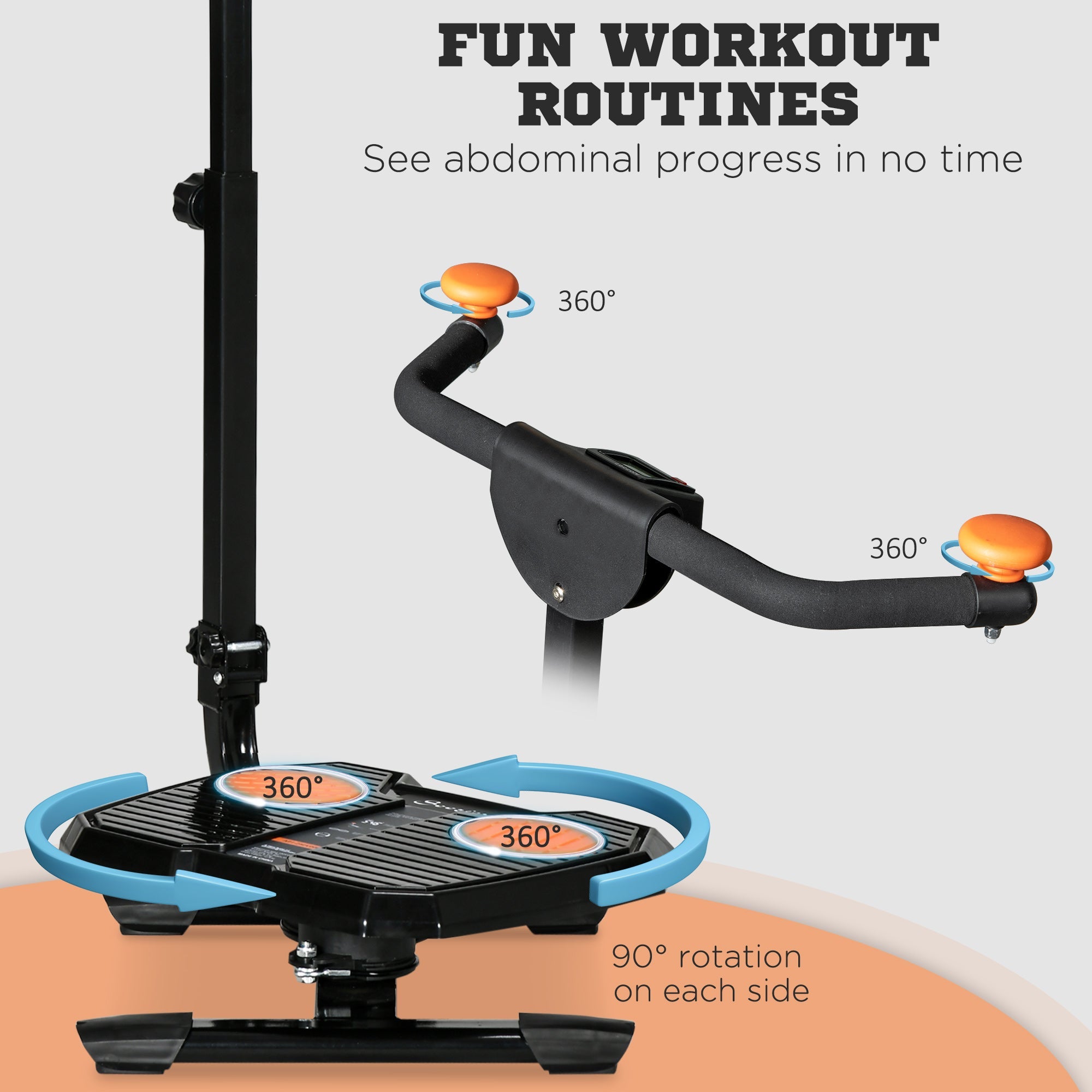 Soozier Foldable Ab Twister Board for Waist Trimming, Ab Waist Sculptor Workout Equipment wirh Screen Showing Time, Calories 