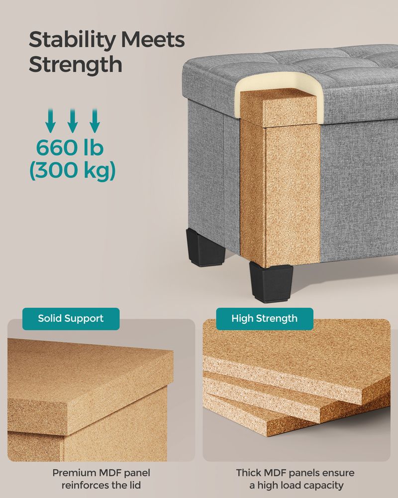 SONGMICS Small Ottoman Foot Rest with Legs 