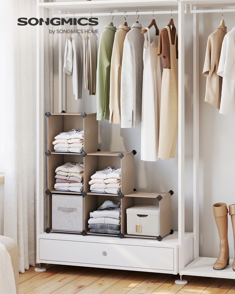 SONGMICS 6 Cube Storage Organizer with Feet and Rubber Mallet 