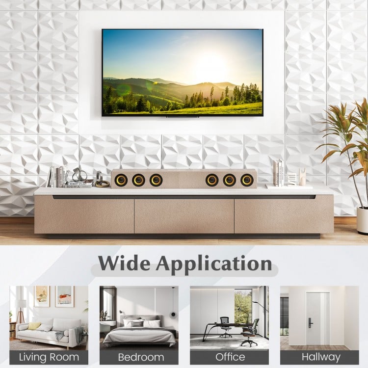 50-Pack 3D Wall Panels PVC Interior Wall Decoration with Diamond Accent-White
