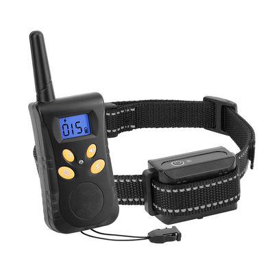 Dog Training Collar IPX7 Waterproof Pet Beep Vibration Electric Shock Collar Rechargeable Transmitter Receiver Trainer w/ Remote 