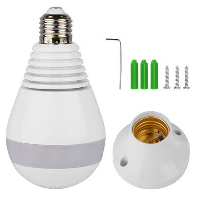 WiFi Light Bulb Camera 960P Security Camera 360° Fisheye Lens Panoramic Motion Detection IR Night Vision 