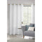 White Textured Grommet Curtain Panel 54 x 84 inches, Light Filtering Privacy Window Treatment for Living Room & Bedroom
