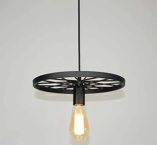 Vintage Industrial Chandelier Ceiling Wheel Light Hanging Pendant~1632