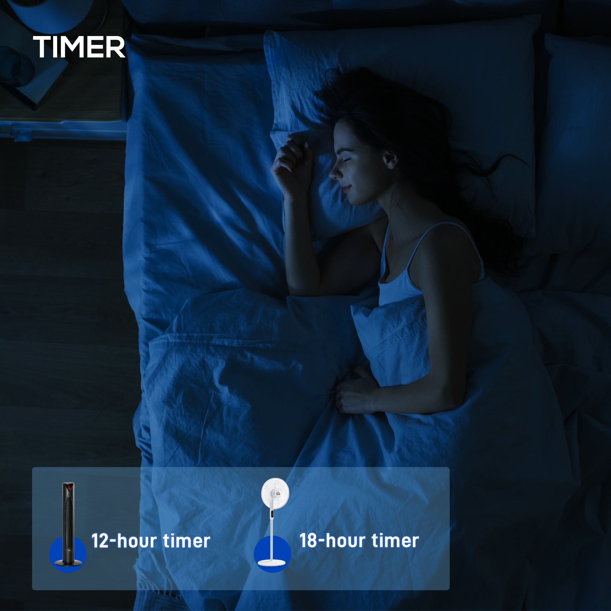 HOMCOM Tower Fan and 16" Pedestal Fan Set, with Remote Control, Height Adjustable, Tilted Head, Timer, Oscillating Standing Fans, White 