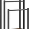 HOOBRO Freestanding Towel Rack, 3-Tier Metal Blanket Rack with Storage Shelf, Industrial Bathroom Towel Holder, Rustic Brown & Black