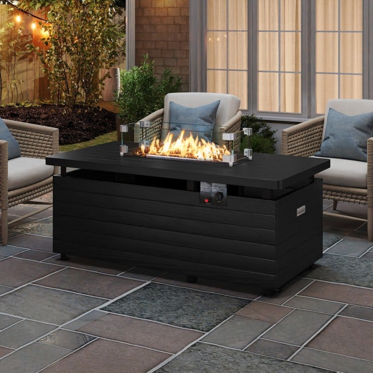 51 Inch Propane Fire Pit Table with Removable Lid