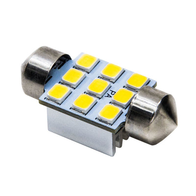 LED Warm White 6000K Festoon 28mm 31mm 9SMD 2835 Interior Automotive Bulb 