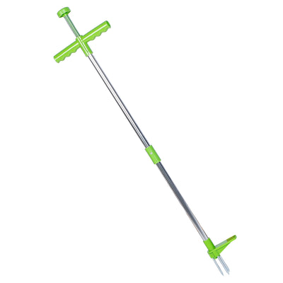 Weed Puller Twister Stand Up Root Removal Hand Tool 3 Claws Aluminum Grass Manual Remover 38.98in Long Handle w/ Foot Pedal 
