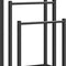 HOOBRO Freestanding Towel Rack, 3-Tier Blanket Ladder Holder with Storage Shelf, Industrial Metal Drying Rack, Black